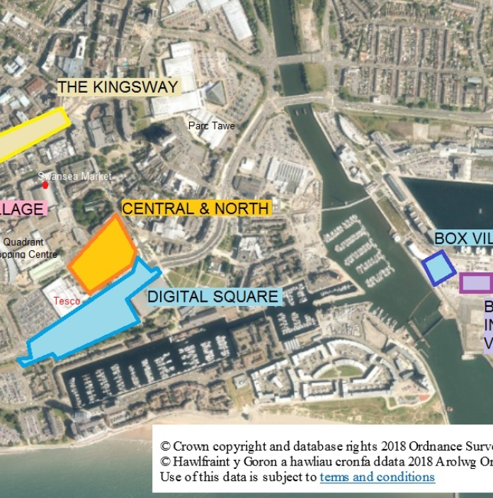 Maps of central Cardiff