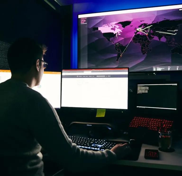 Man working at a computer