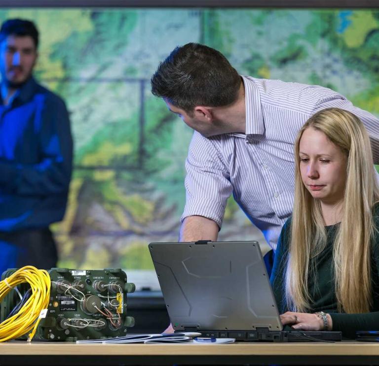 Discussion at a computer