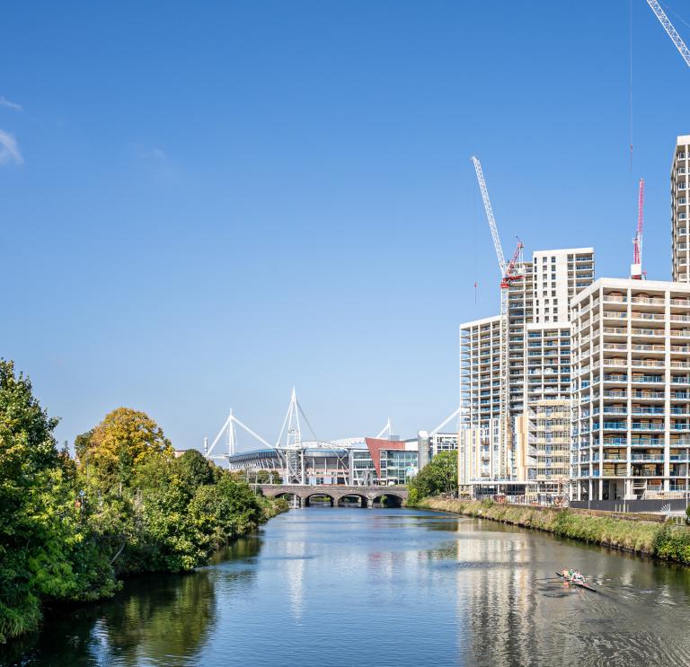 Cardiff Principality Stadium and river