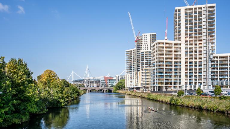 Cardiff Principality Stadium and river