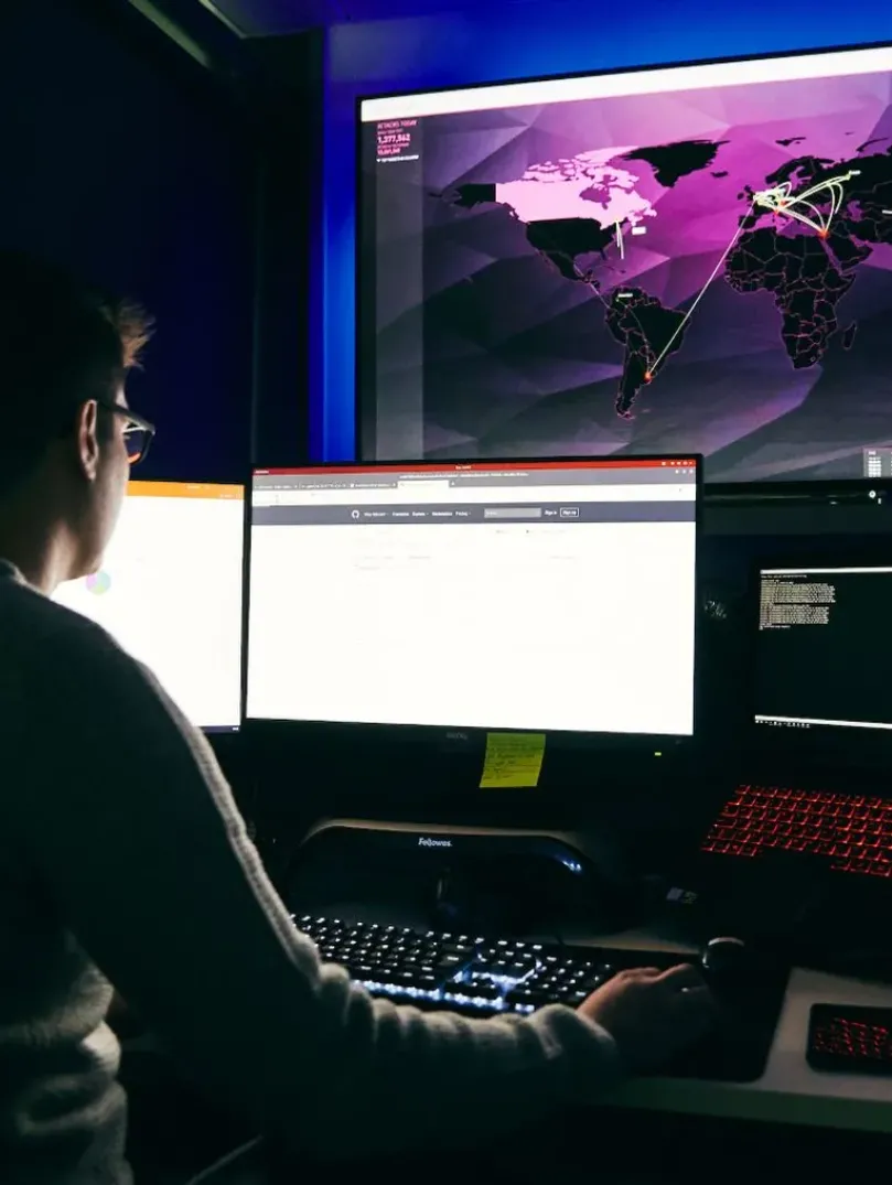 Man working at a computer