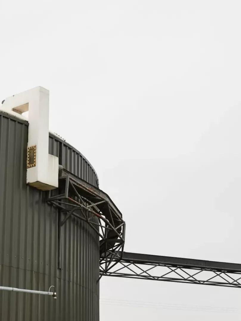 Outside of a waste processing facility