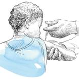 Graphic of a child having an injection