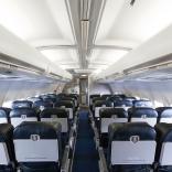 Inside an empty passenger airplane