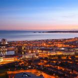 View over Swansea town at early evening toward Mumbles Head Swansea South Towns and Villages