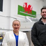 Economy Secretary Rebecca Evans with Joshua Western, Space Forge