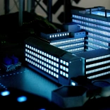 Close up of model at the Cyber Innovation Hub